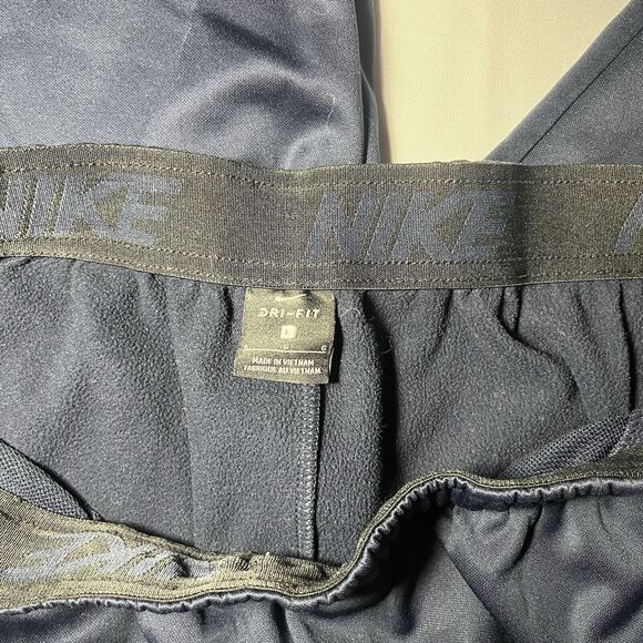 Nike Joggers Blue Men’s Large DriFit Fleece Pants Athletic Gym Big Swoosh - Picture 3 of 8